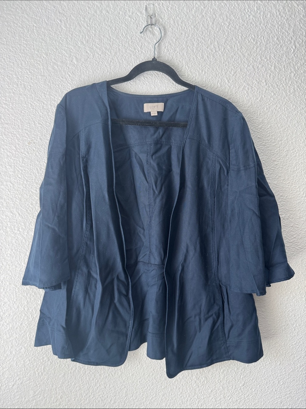 LOFT Navy Open-Front Lightweight Overshirt